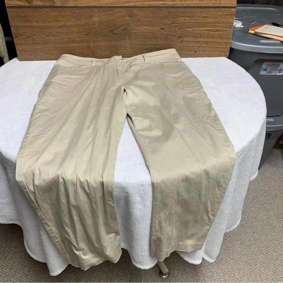 Tribal tan size 12 cropped pants zippers on the backs of the legs real pockets - Picture 7 of 8